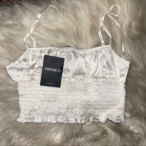 Satin Ruched Crop Top